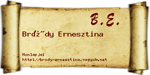 Bródy Ernesztina névjegykártya