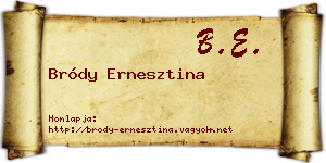Bródy Ernesztina névjegykártya